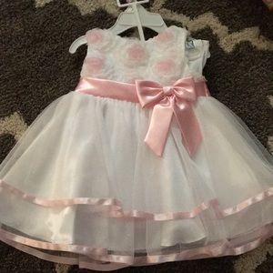 White and pink formal dress for 9 mo